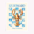 French lobster poster Le Homard for kitchen wall, Coastal chic lobster print, After Hours Gallery lobster kitchen art