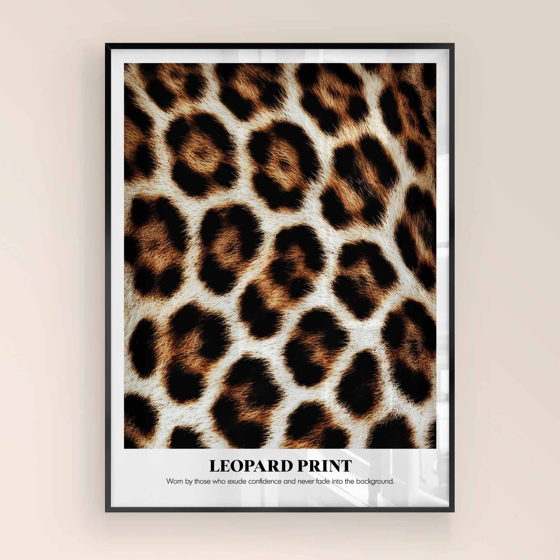 Feminist Statement Leopard Print Wall Art in Modern Living Room