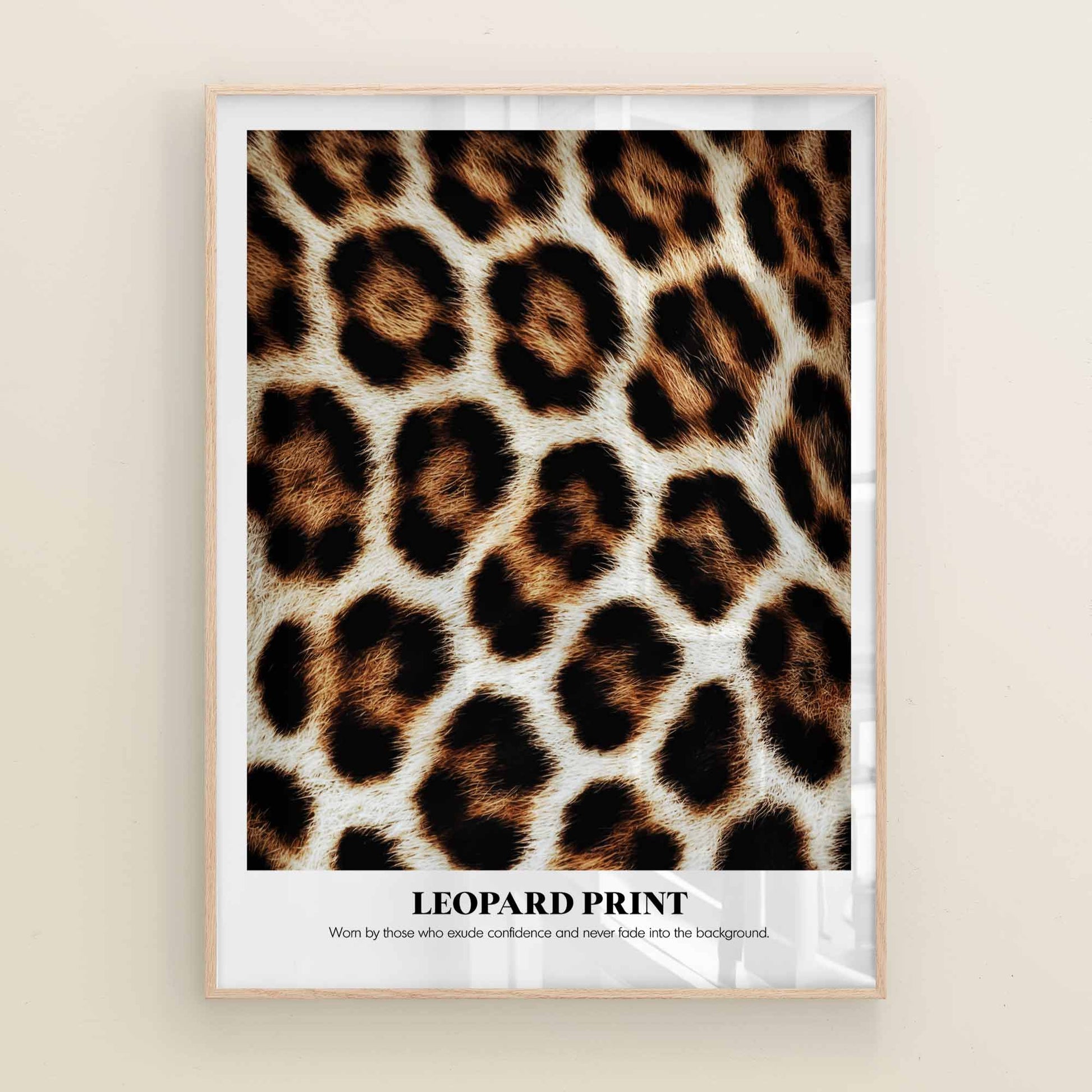 Leopard Print Definition Poster in a High-Fashion Dressing Room