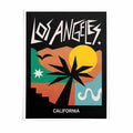 Los Angeles Travel Poster, California Wall Art Print, Retro LA Poster, West Coast Decor, Vintage Travel Poster, Palm Tree Wall Art