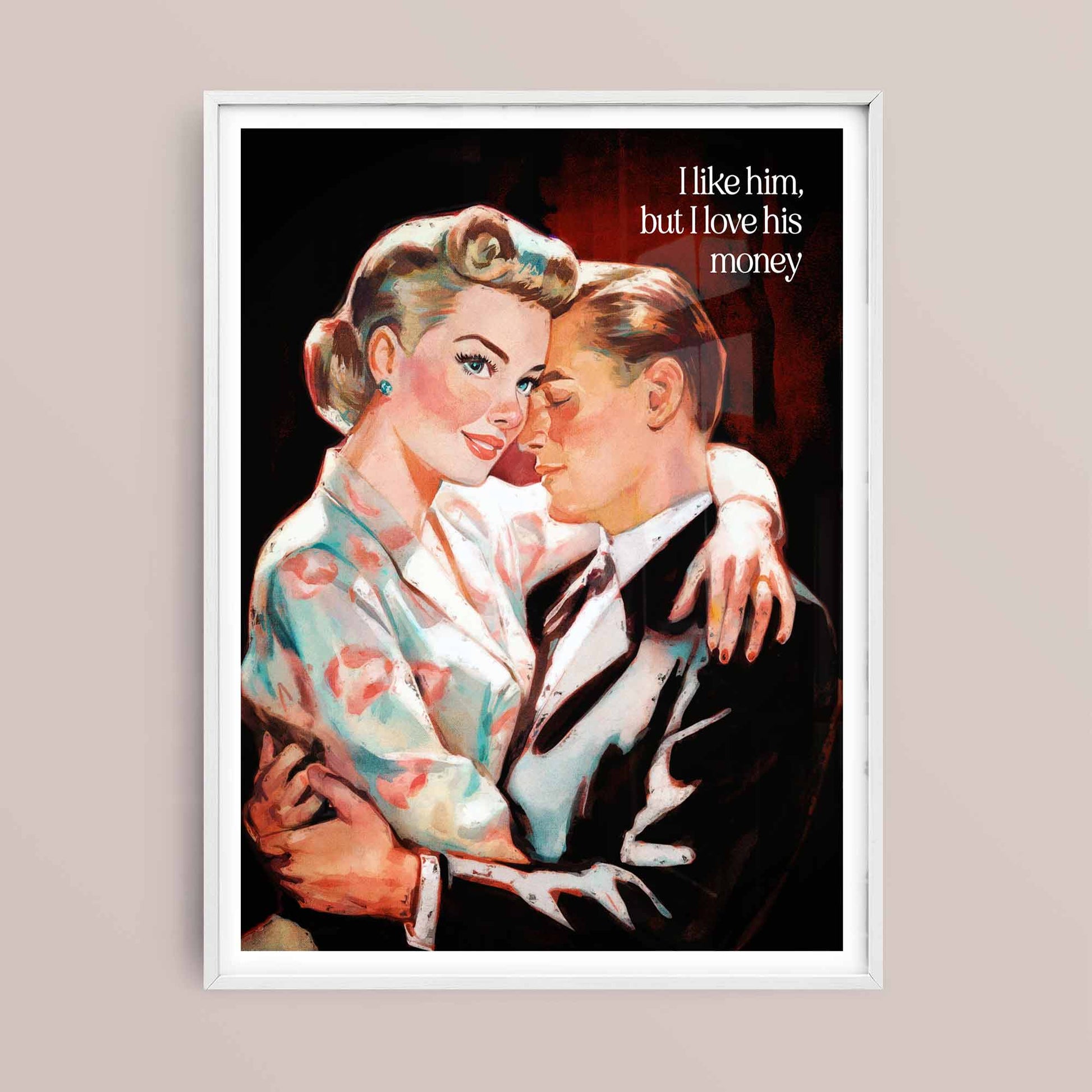 Feminist quote poster in white frame

