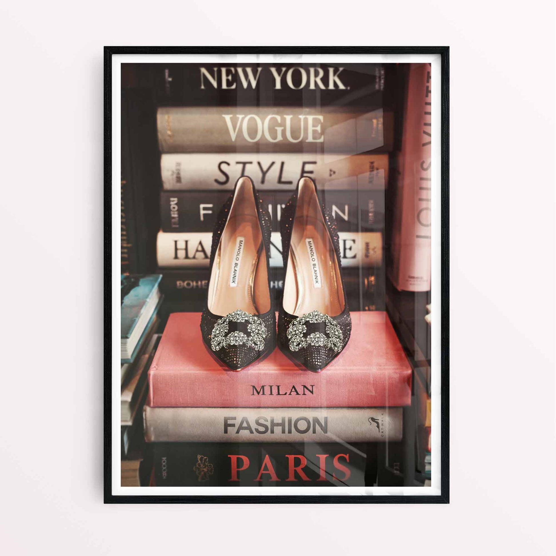 High fashion framed poster for feminine bedroom decor