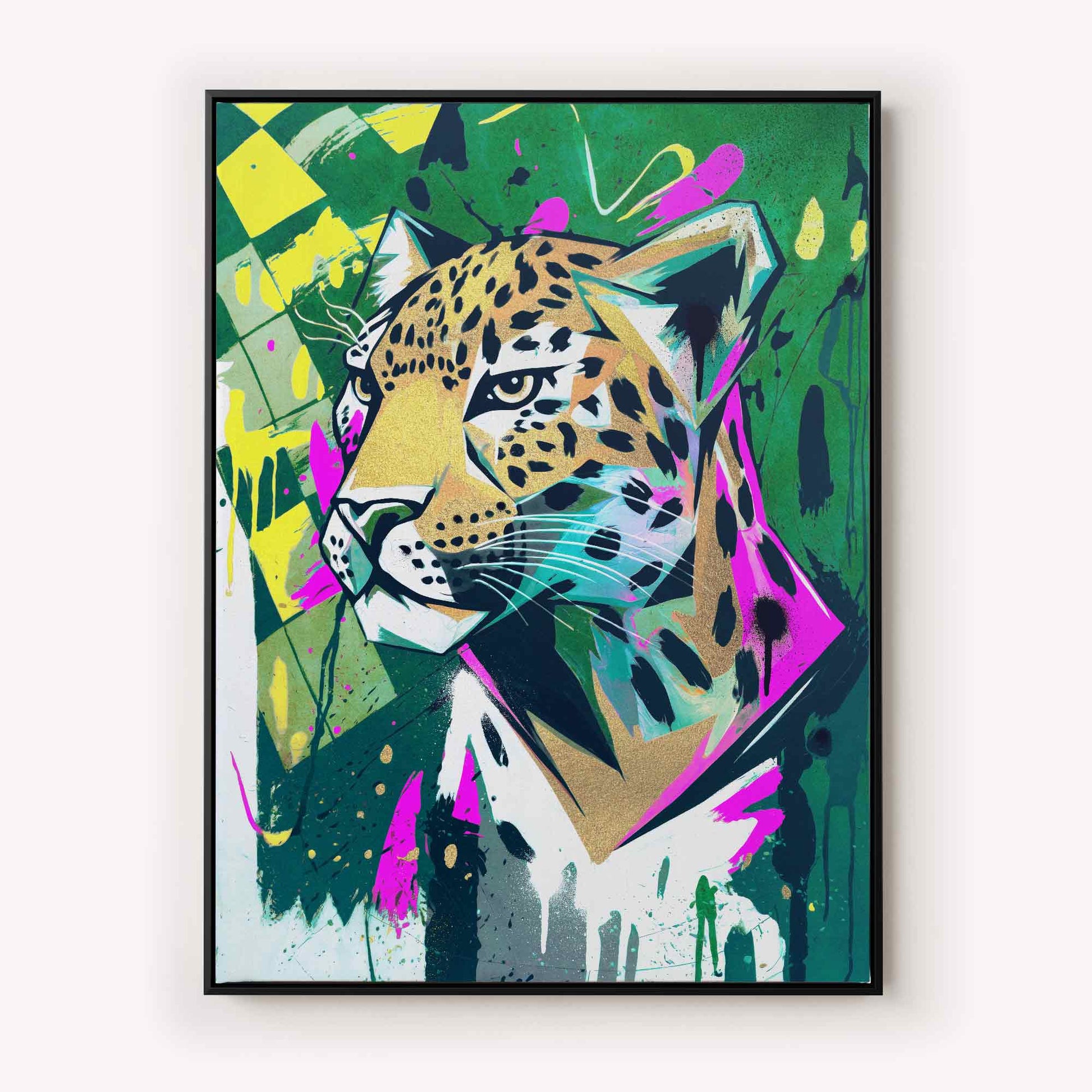 Wild Poise Maximalist Leopard Canvas Print | Urban Maximalism Art | Afterhours Gallery