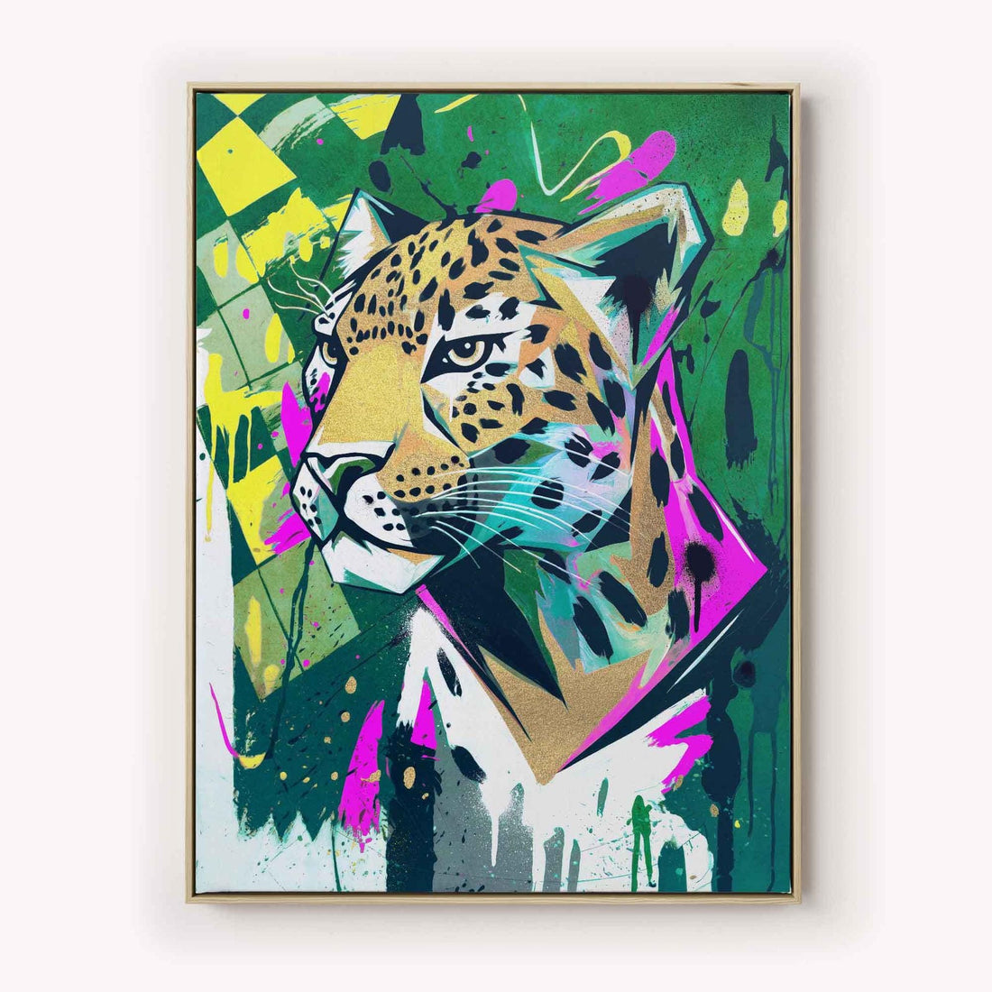 Wild Poise Maximalist Leopard Canvas Print | Urban Maximalism Art | Afterhours Gallery