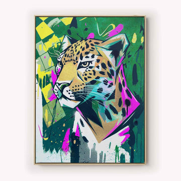 Wild Poise Maximalist Leopard Canvas Print | Urban Maximalism Art | Afterhours Gallery
