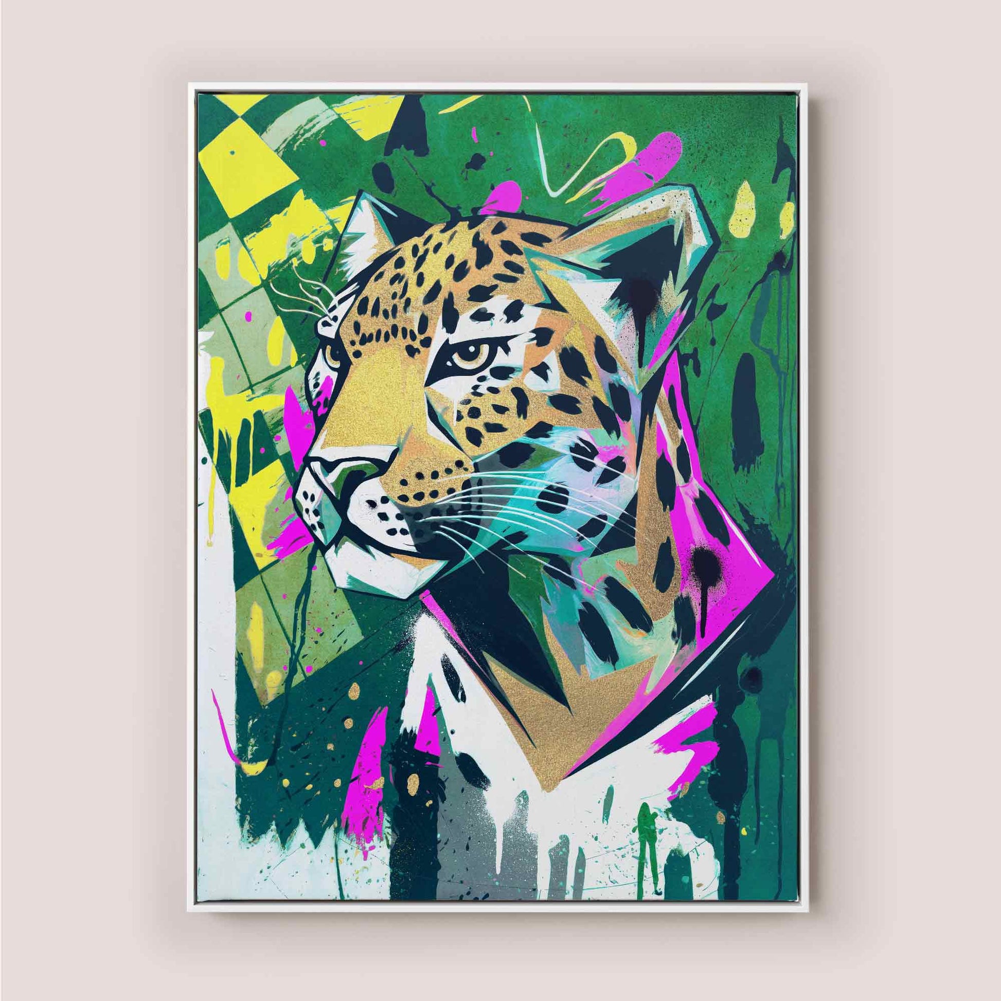 Wild Poise Maximalist Leopard Canvas Print | Urban Maximalism Art | Afterhours Gallery