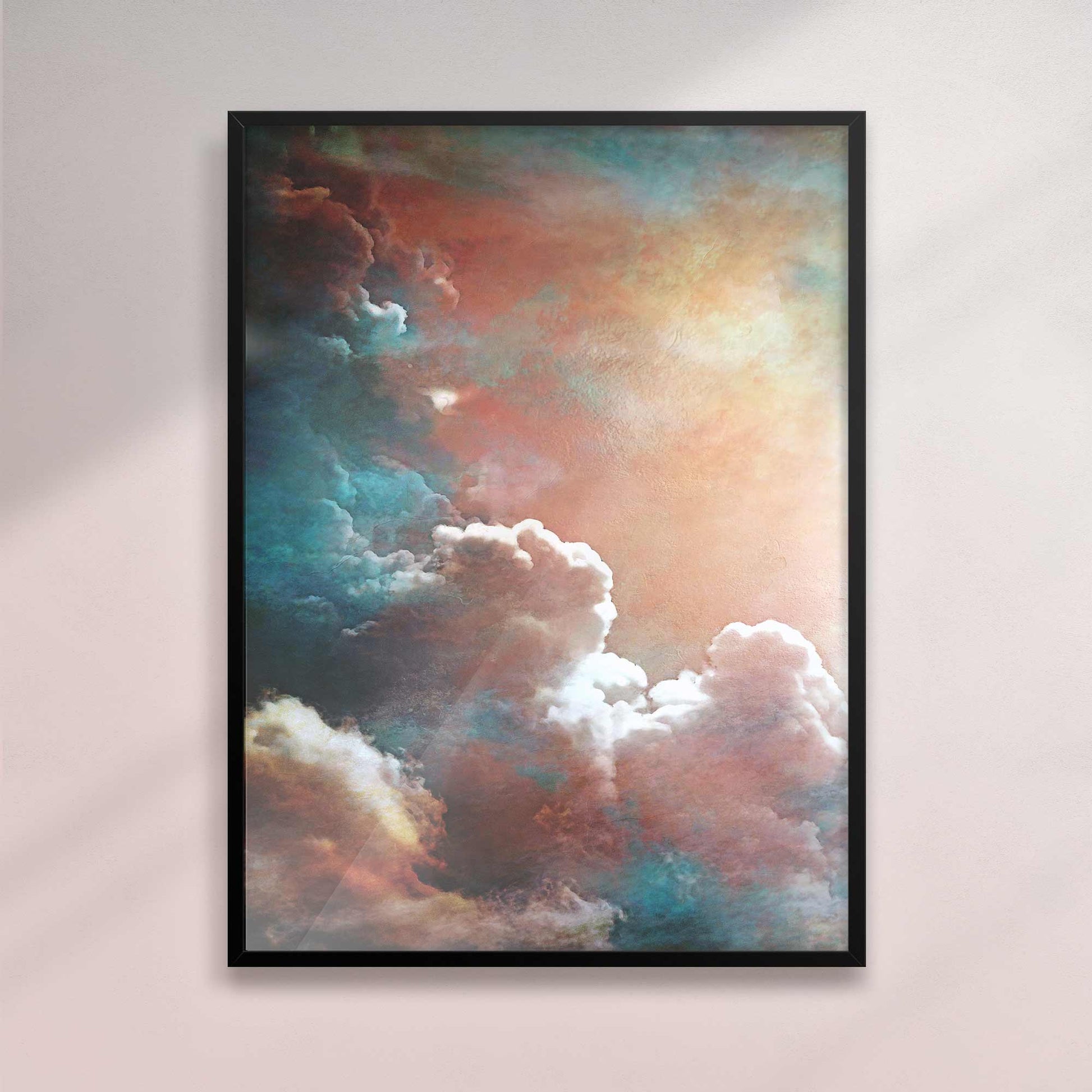Dramatic Cloud Print - Captivating Blue & Orange Surreal Art