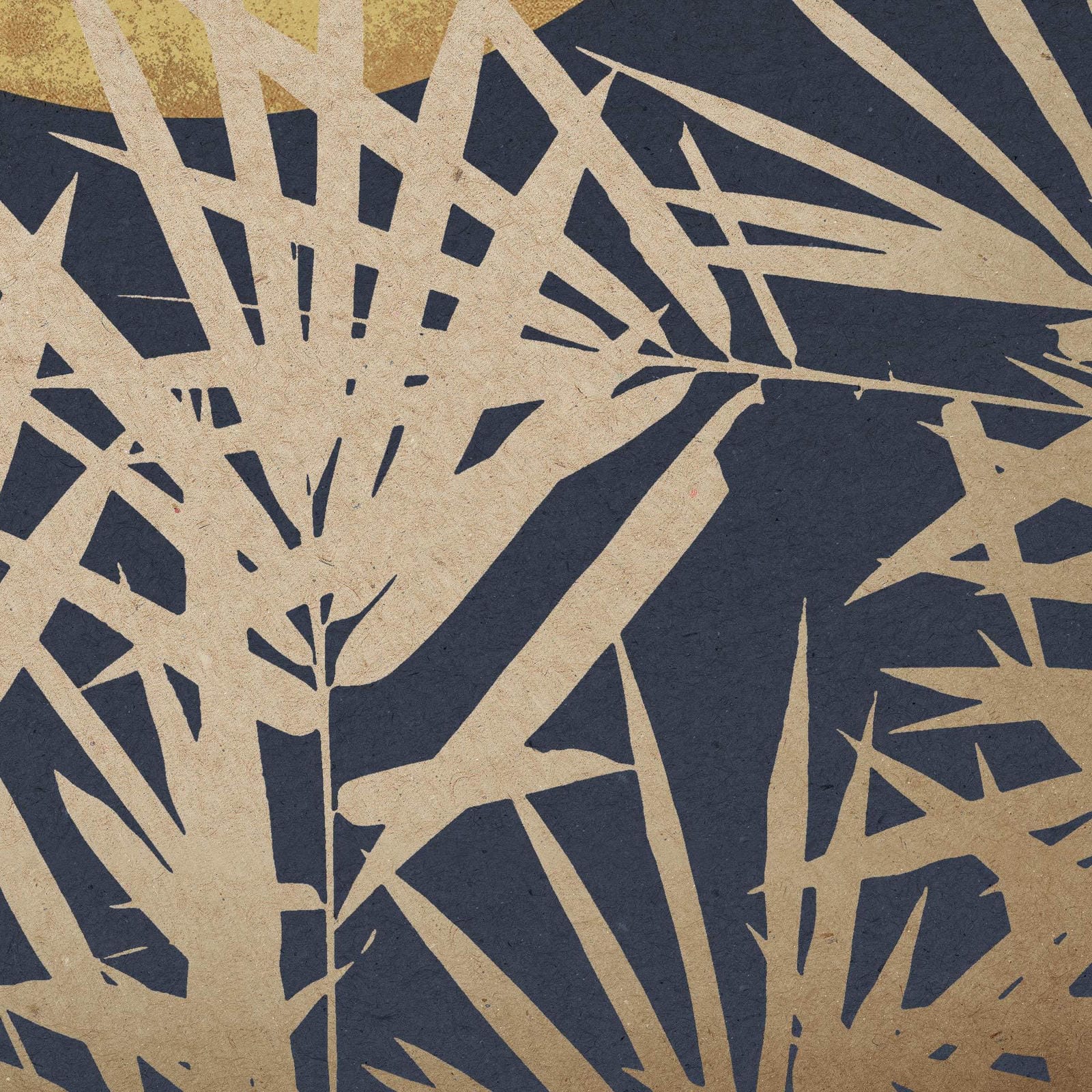Gold leaves bamboo print
