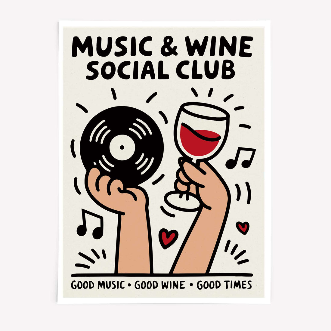 Music and wine social club poster