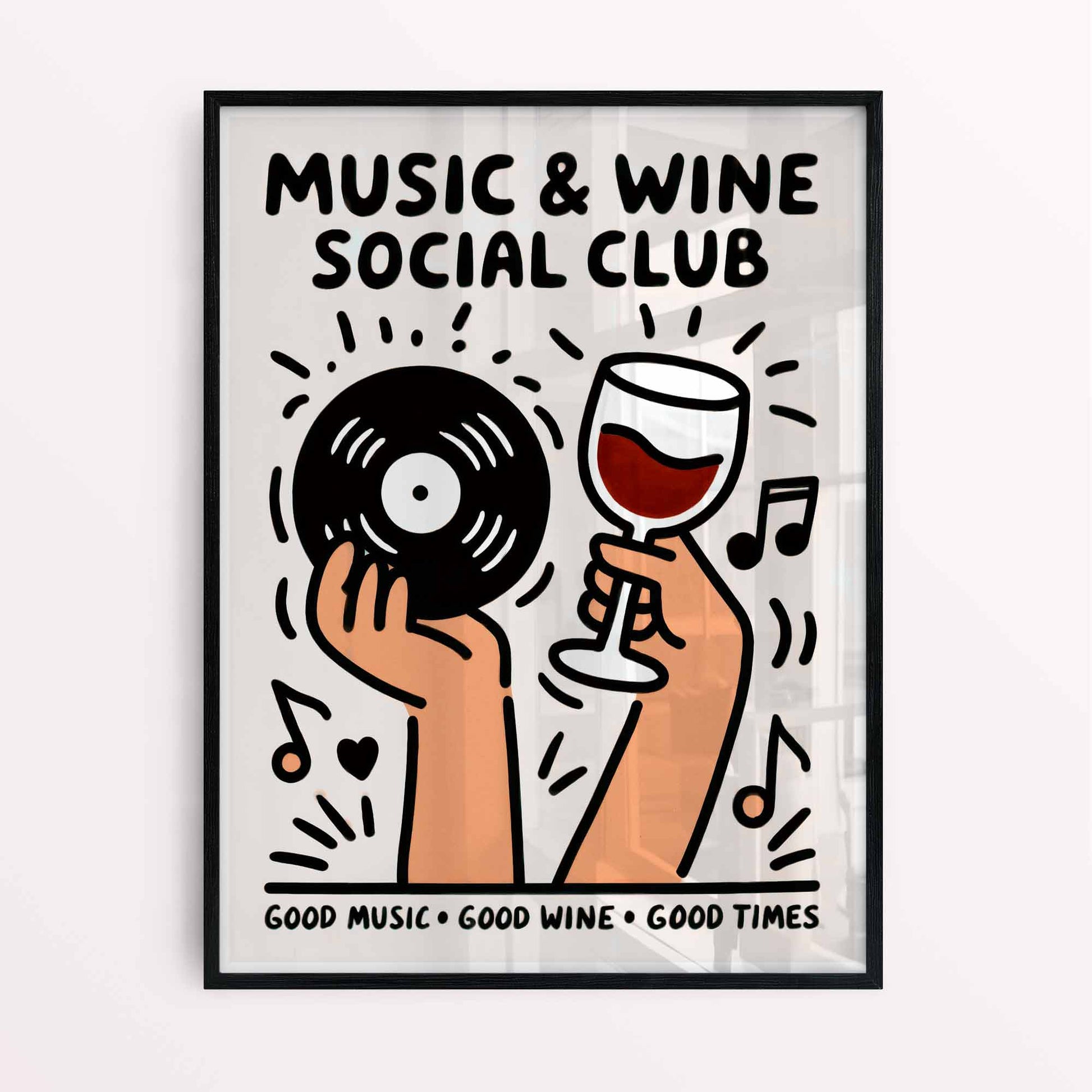Wine and records kitchen decor