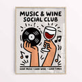 Retro Kitchen Decor - Framed vinyls and wine poster