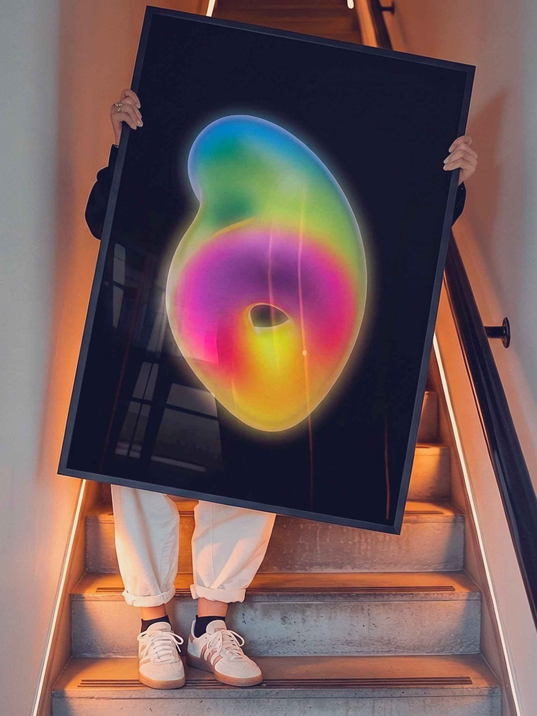 Neon glow abstract poster trendy neon gradient wall art from Afterhours Gallery