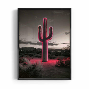 Neon Cactus Poster