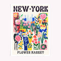 New York flower poster – bold retro city wall art