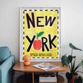 Vintage NYC poster with minimalist cityscape design for modern home interiors.