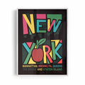 Bold colorful New York Poster trendy apartment maximalist travel wall art print