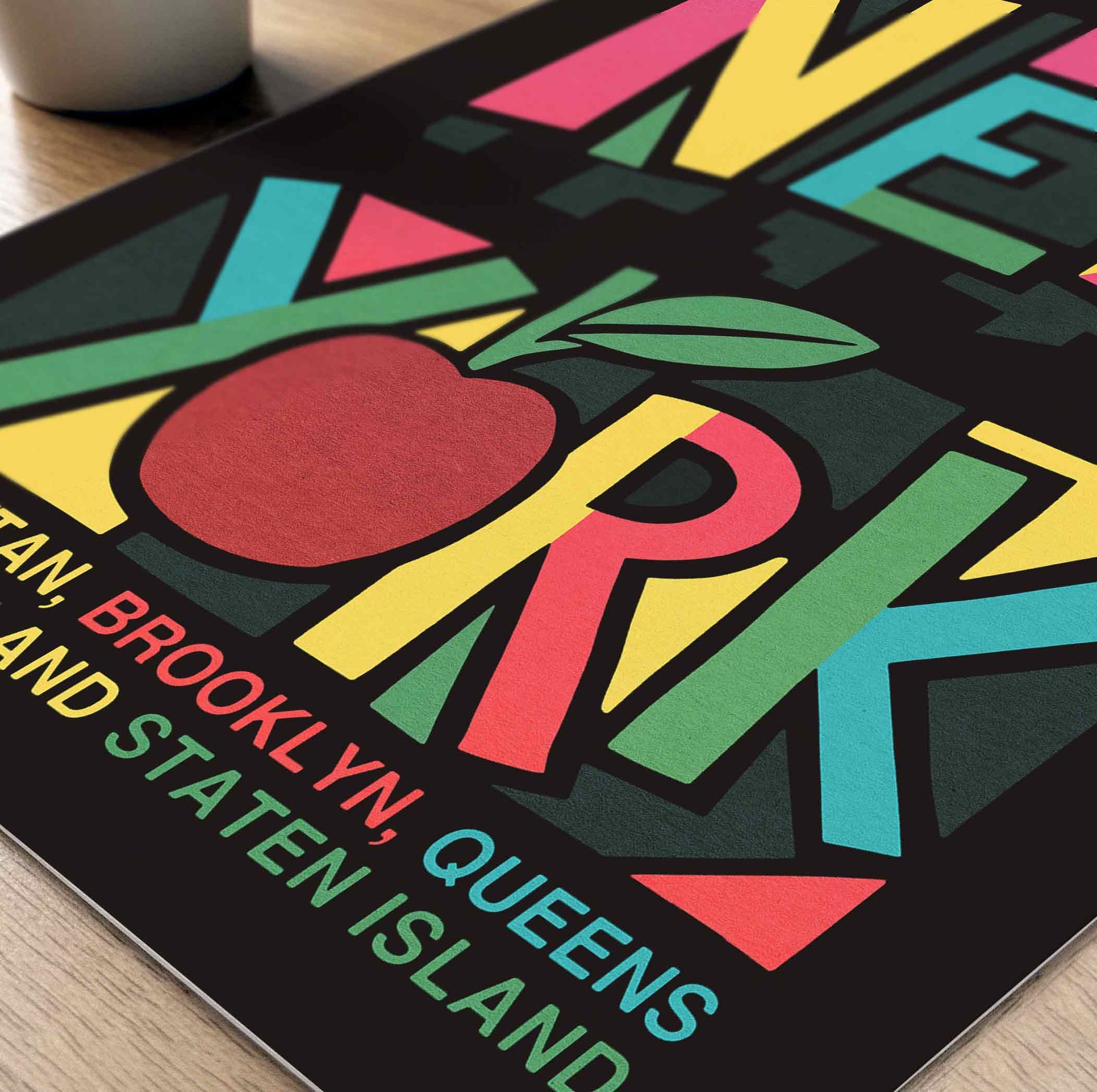 Bold colorful New York Poster trendy apartment maximalist travel wall art print