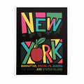 Bold colorful New York Poster trendy apartment maximalist travel wall art print