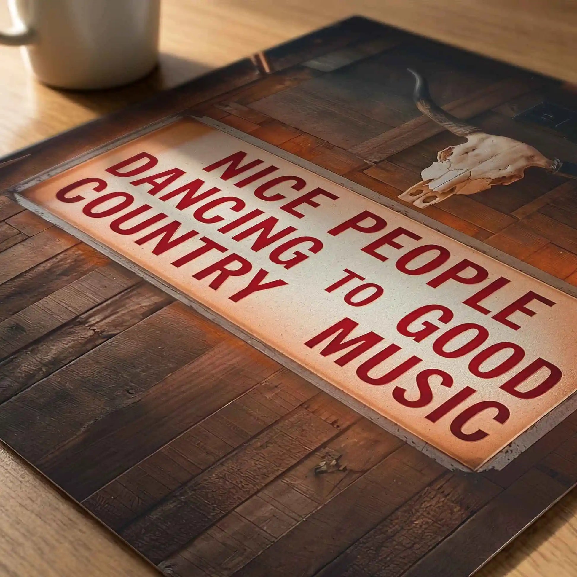 Nice People Dancing To Good Country Music Wall Art, Cowboy Core Decor, Western Wall Art, Country Music Poster, Honky Tonk Sign, Americana Print poster detail
