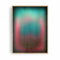 Trendy Abstract Glow Gradient blue and pink oak framed abstract poster for contemporary interiors by Afterhours Gallery