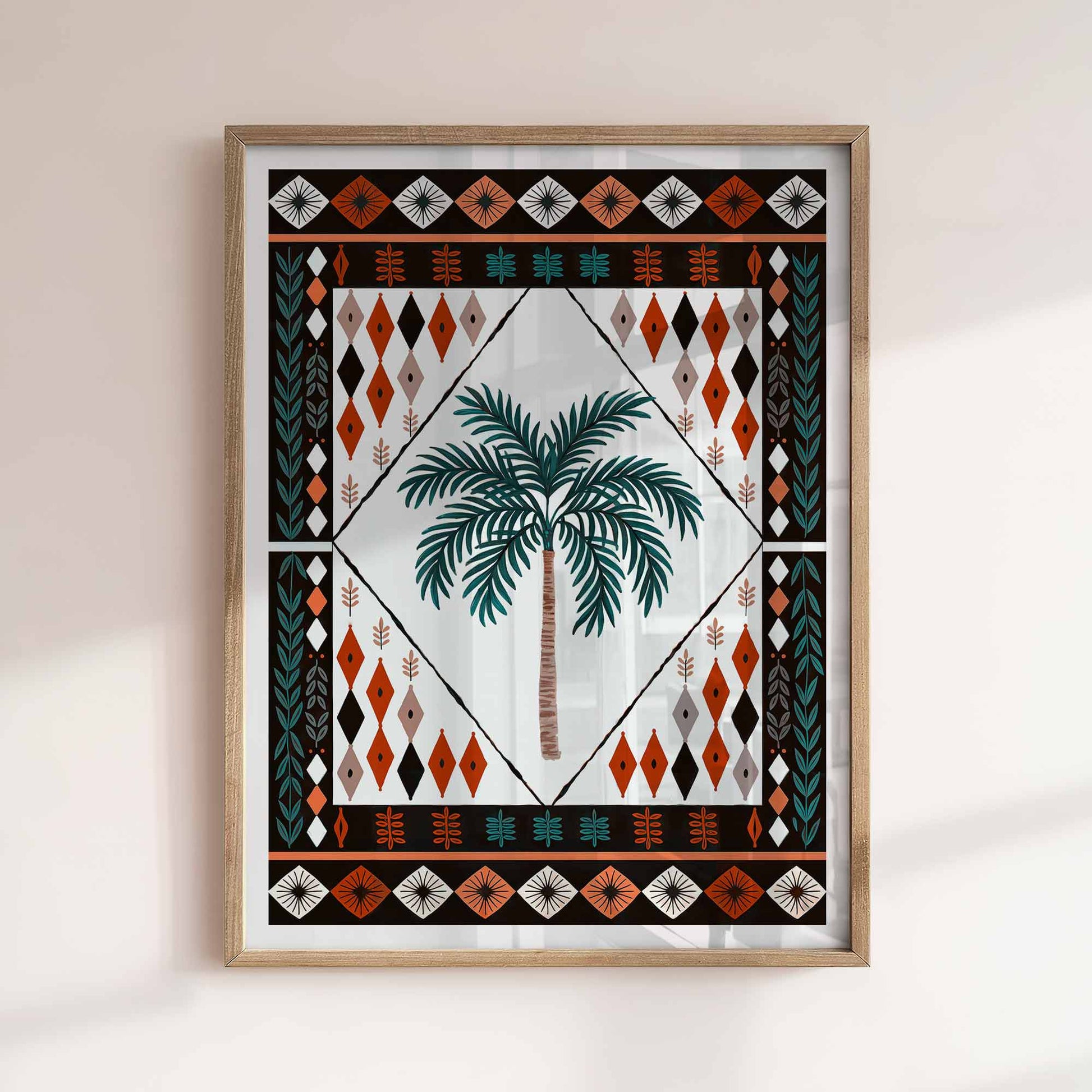 Bold boho summer framed wall art with Moroccan vibes