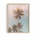 Boho summer Palm Tree Photography Poster framed oak frame