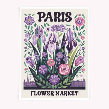 Paris Flower Market maximalist floral poster wall art
