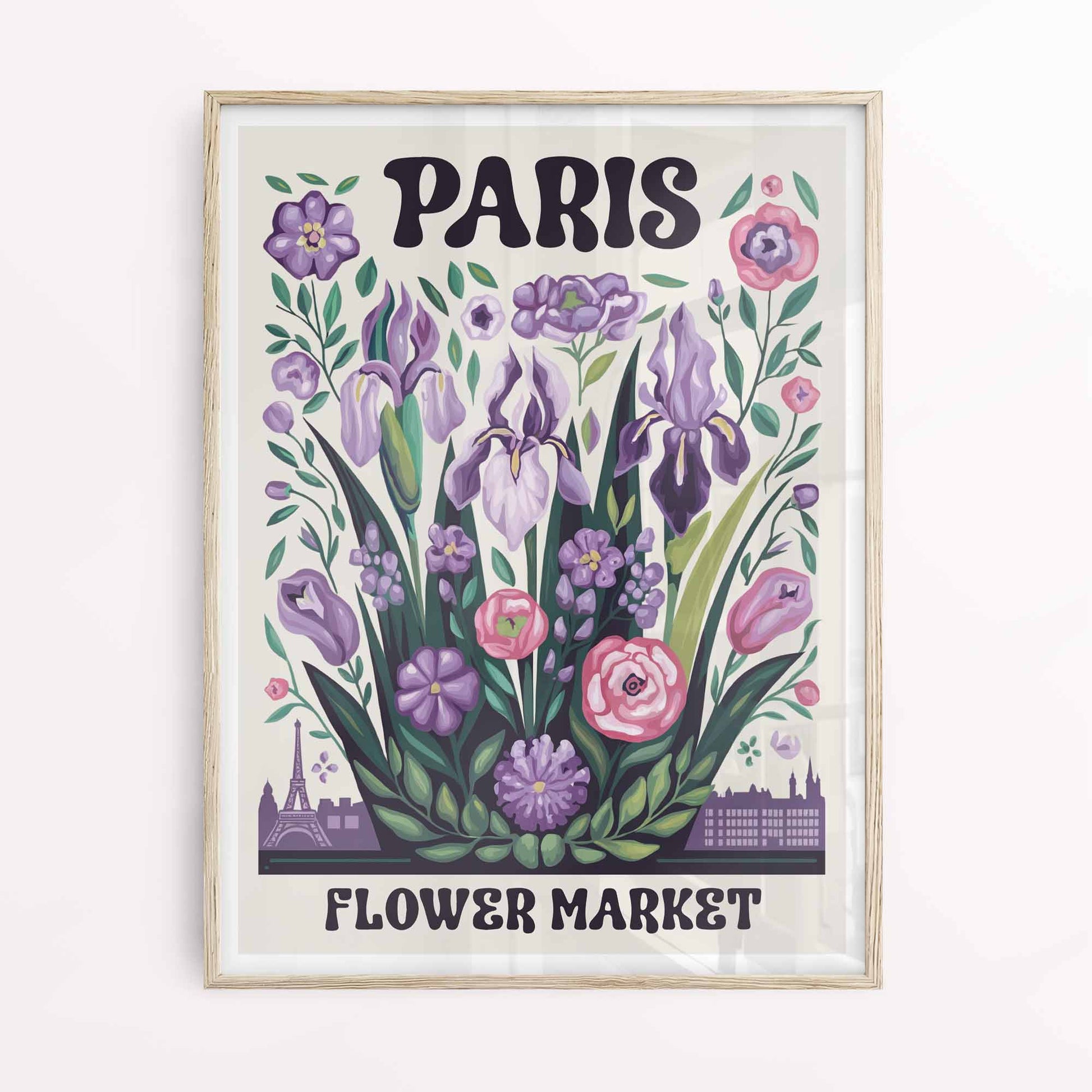 Poster in oak frame – Paris Flower Market