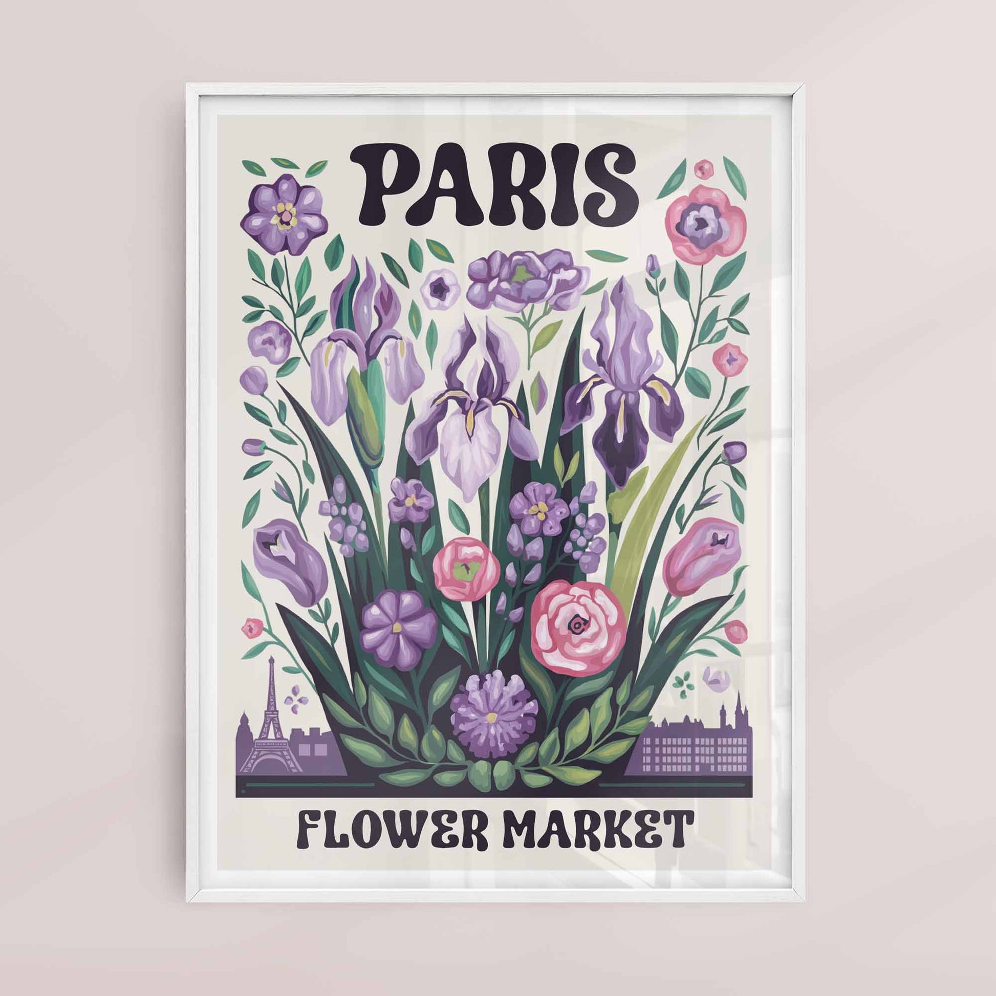 Poster in white frame – Paris Flower Market