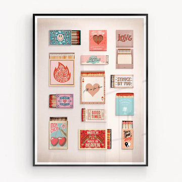 Romantic matchbox artwork for home decor