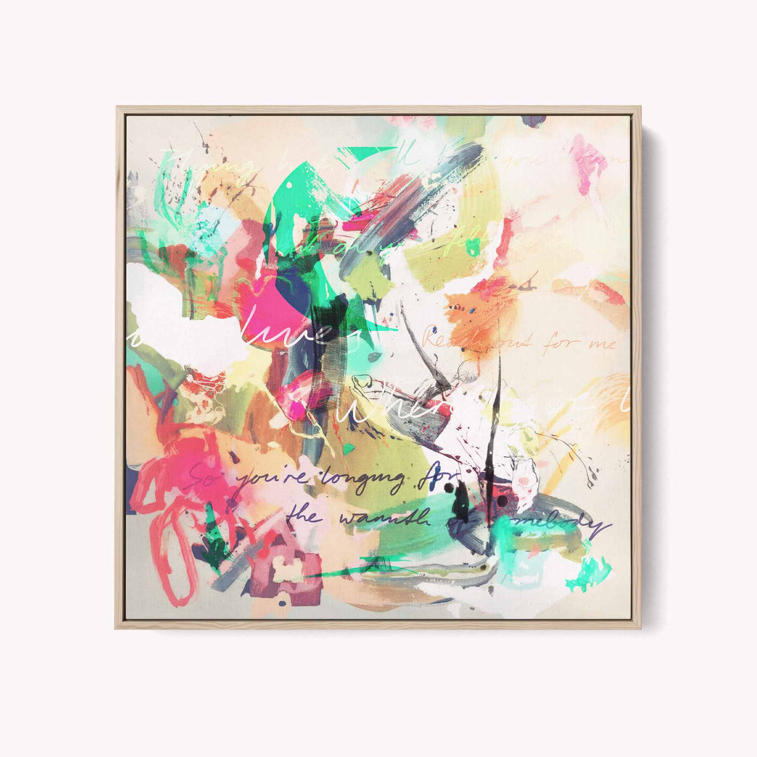 Limited edition abstract canvas print in natural frame