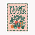 Plant Lover retro poster – whimsical botanical wall art with indoor plants - Afterhours Gallery