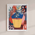 whimsical botanical wall art in frame