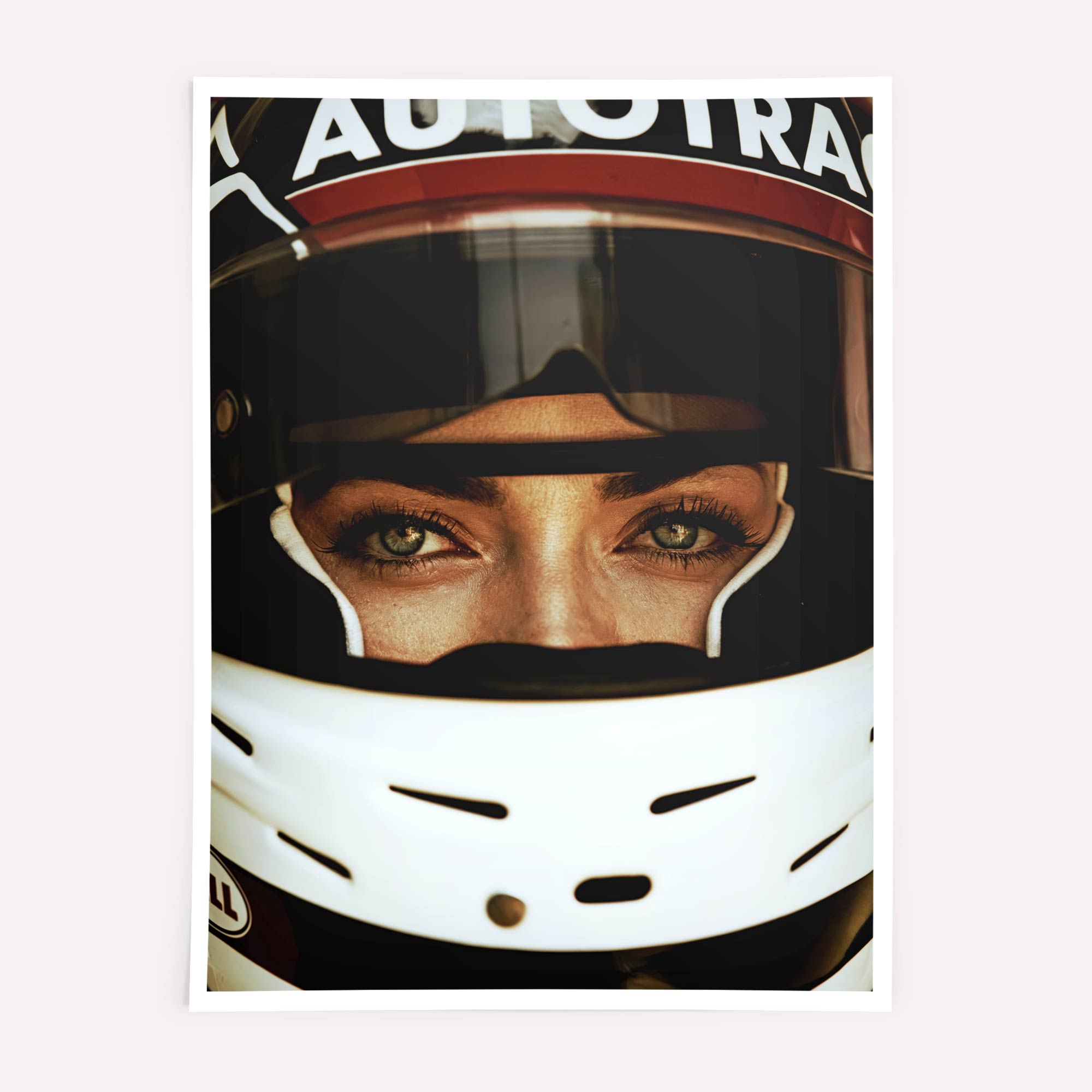 vintage racing helmet poster