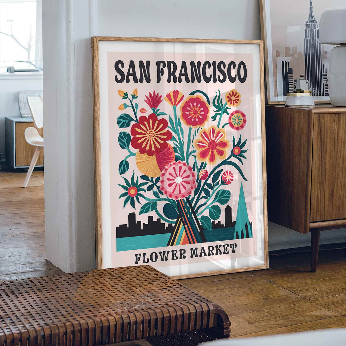 San Francisco flower market poster full colour