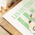 Les Huîtres oyster poster – pastel French seafood print with coastal charm. Perfect kitchen wall art for seafood lovers & summer interiors.