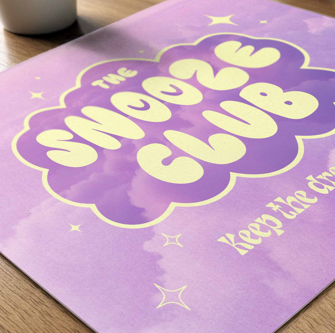 The Snooze Club – Retro Cloud Typography Bedroom Wall Art Print