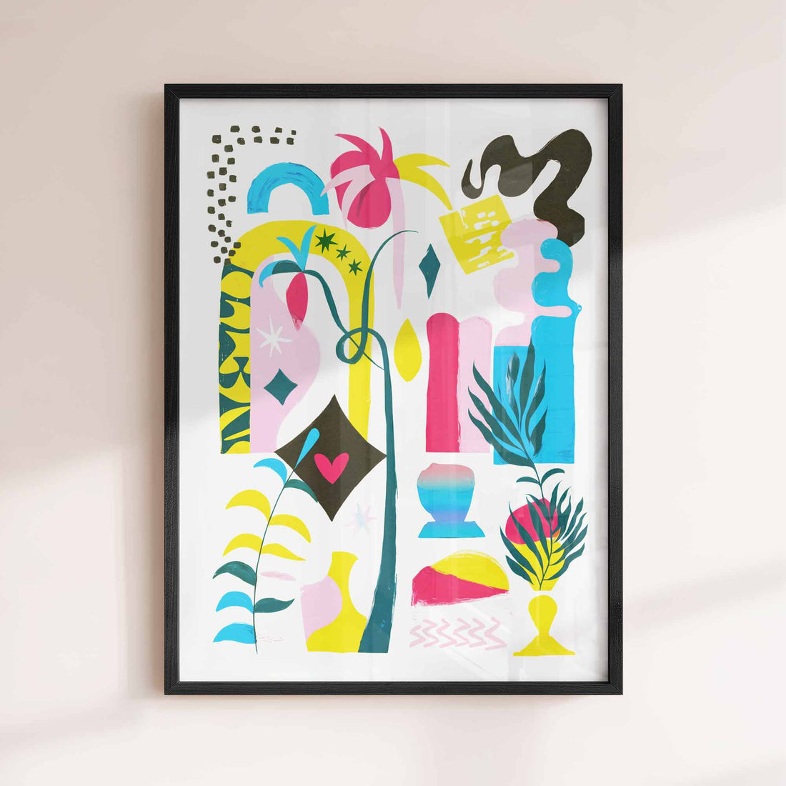 Abstract Graphic Symbolic Illustration framed print black
 - Afterhours Gallery