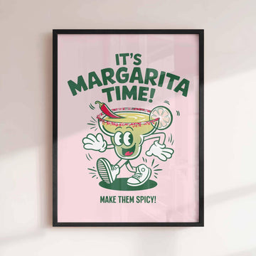 framed art print featuring spicy margarita illustration