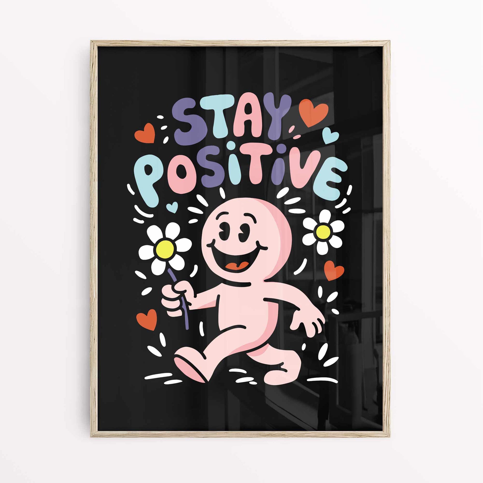Framed oak version of mental health poster