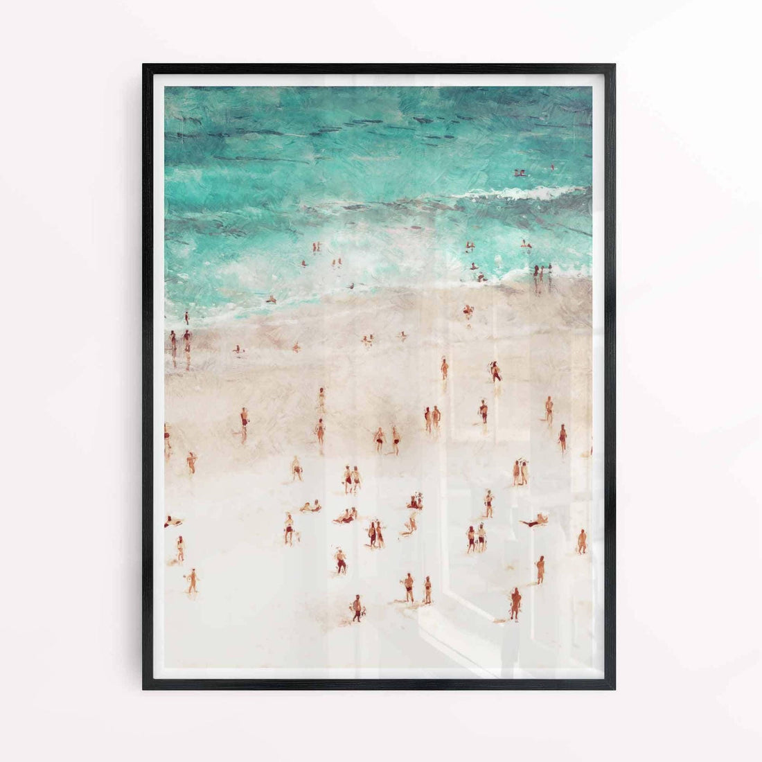 Styled beach wall poster with warm neutral decor