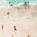 Detail of fine art print showing swimmers and sea