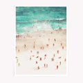 Beach people abstract wall art print with ocean and sand

