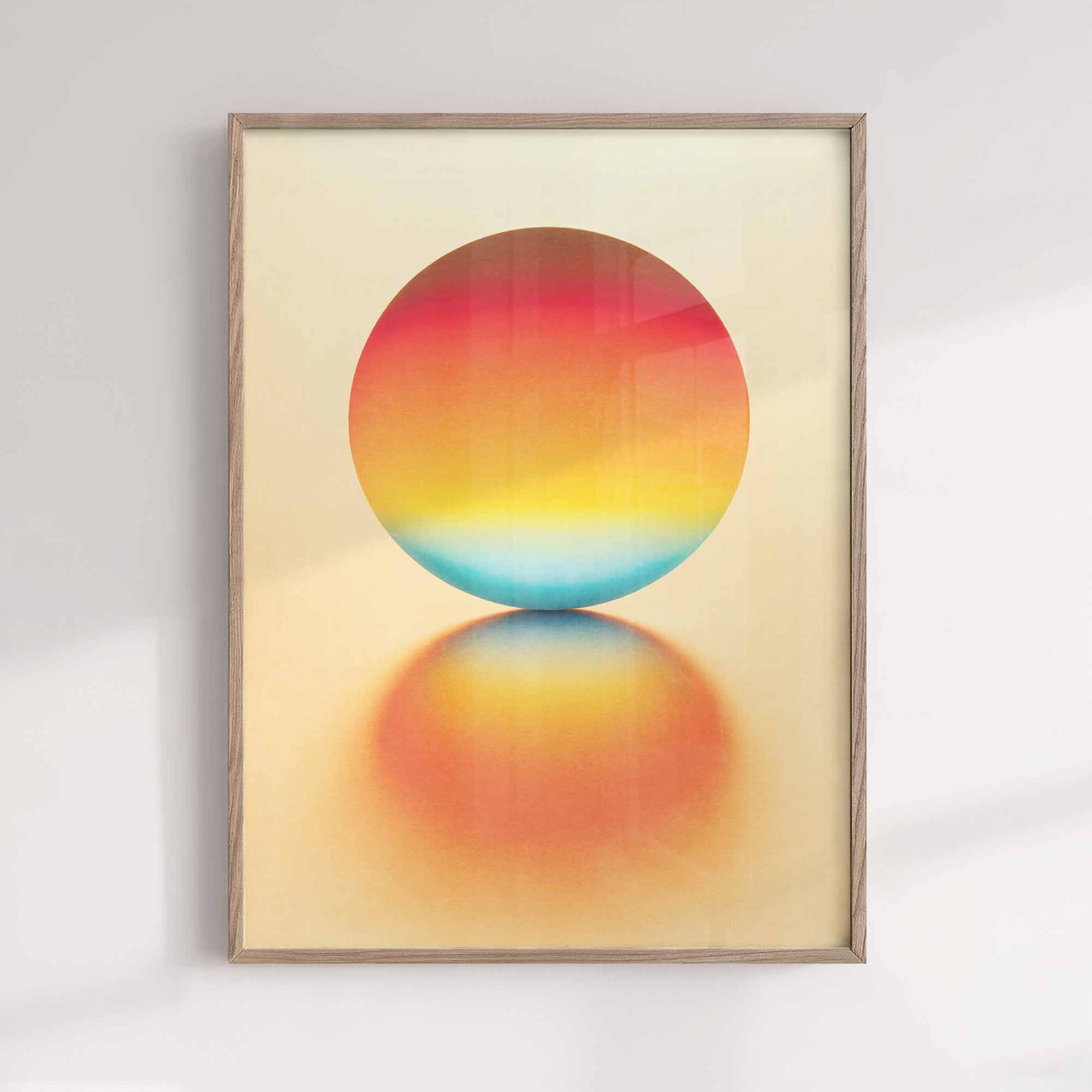 Surreal Abstract Framed Wall Art Print, Minimalist Gradient Sun Artwork - Afterhours Gallery