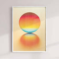 Trendy Abstract Framed Wall Art Print, Minimalist Gradient Sun Artwork - Afterhours Gallery