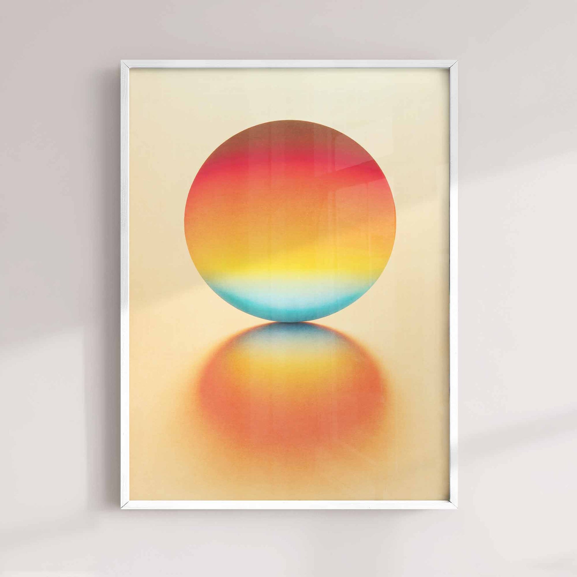 Trendy Abstract Framed Wall Art Print, Minimalist Gradient Sun Artwork - Afterhours Gallery