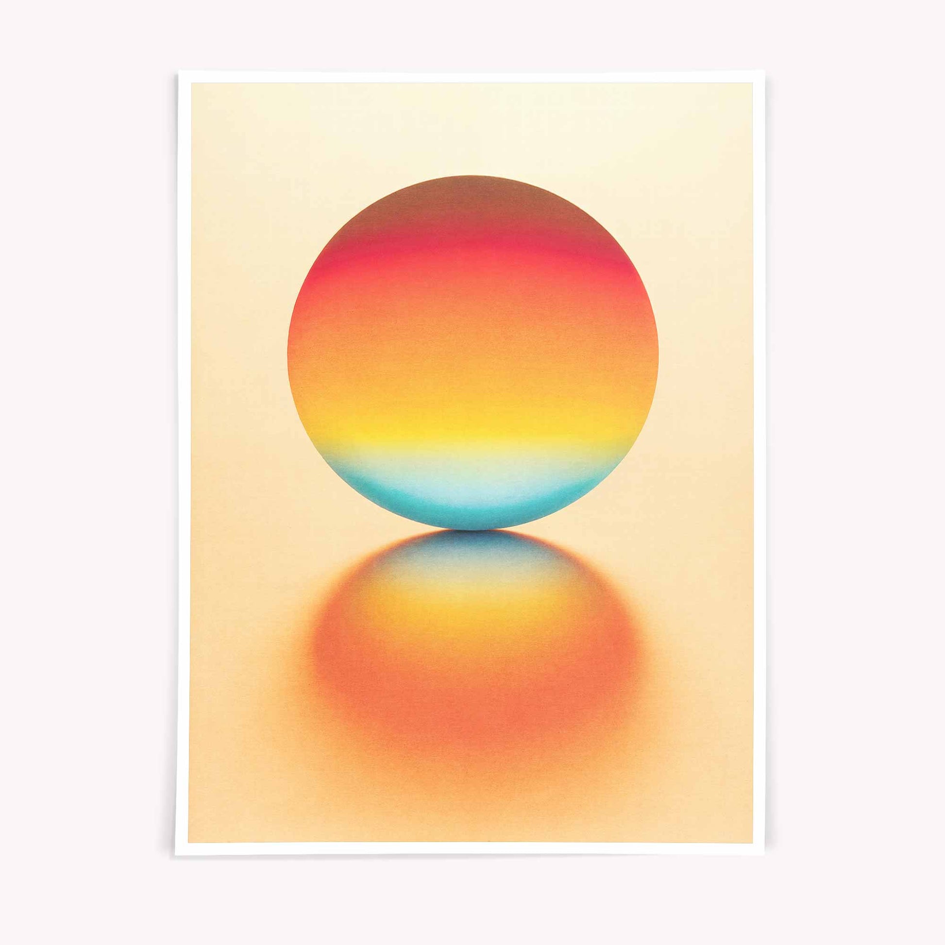 Modern Abstract Wall Art Print, Minimalist Gradient Sun Artwork - Afterhours Gallery
