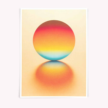 Modern Abstract Wall Art Print, Minimalist Gradient Sun Artwork - Afterhours Gallery