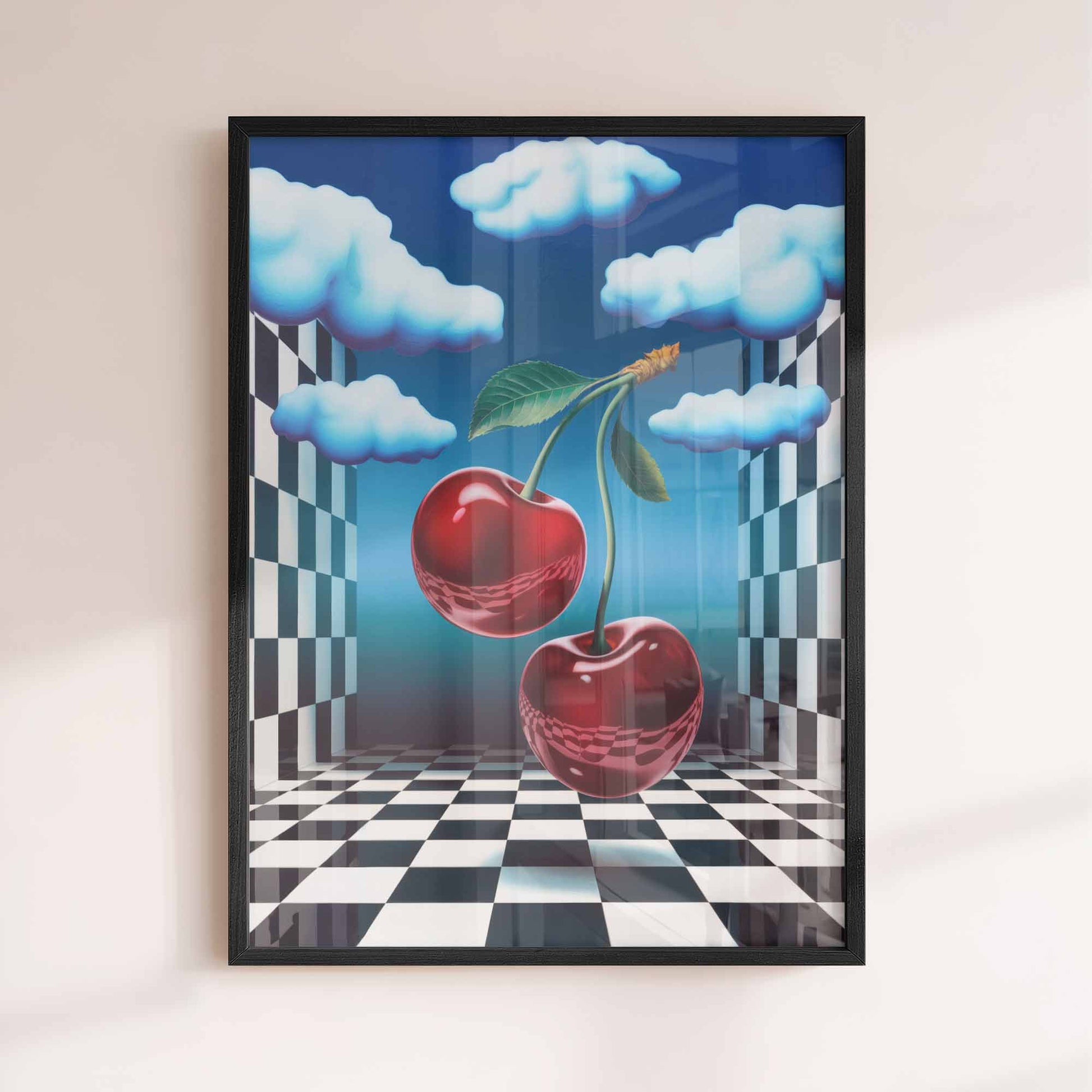 Cherry Mirage details - Surreal Rave Framed Print, Abstract Trippy 3d Wall Art By Afterhours Gallery