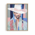 The Drifter oak frame western artwork textured print